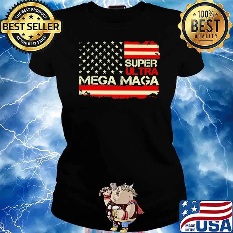Super ultra mega maga america flag vintage s Ladies tee