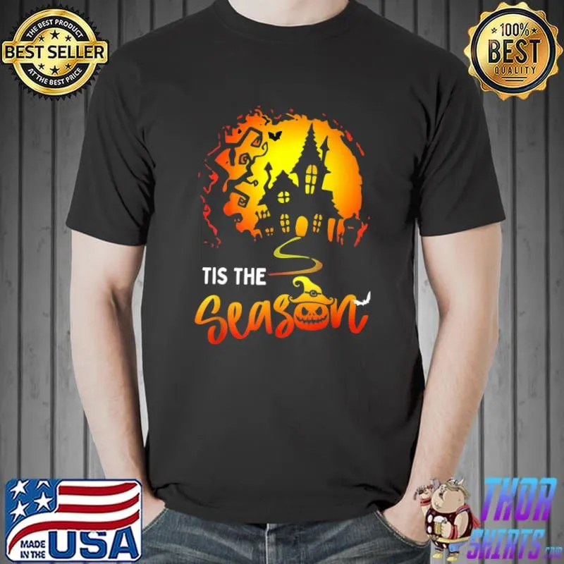 Tis The Season Spooky Vibes Pumpkin Halloween Trick Or Treat Moon T-Shirt