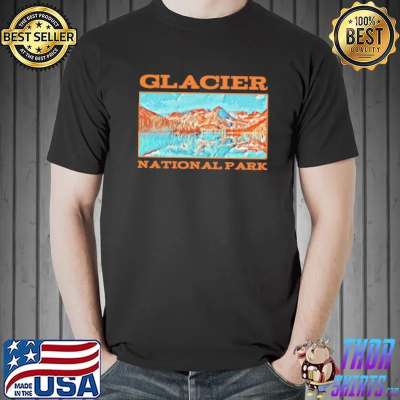 Van gogh retro glacier national park mountain classic shirt
