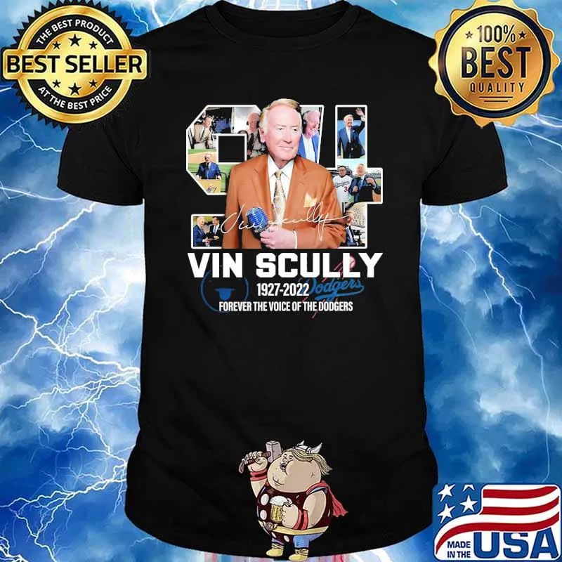 Vin Scully 1927 2022 forever the voice of the dodgers signature shirt
