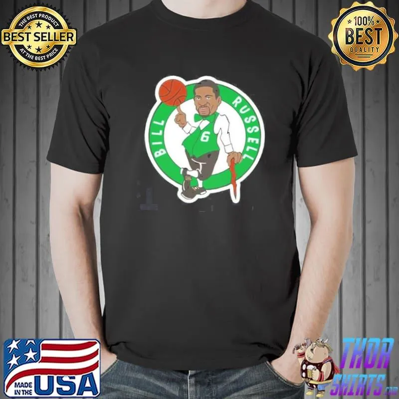 Vintage bill russell legendary Boston celtics rip sport shirt