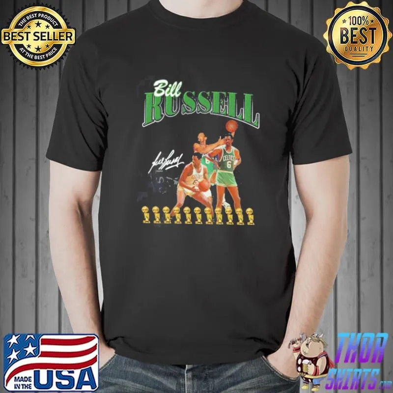 Vintage bill russell signature baseketball shirt