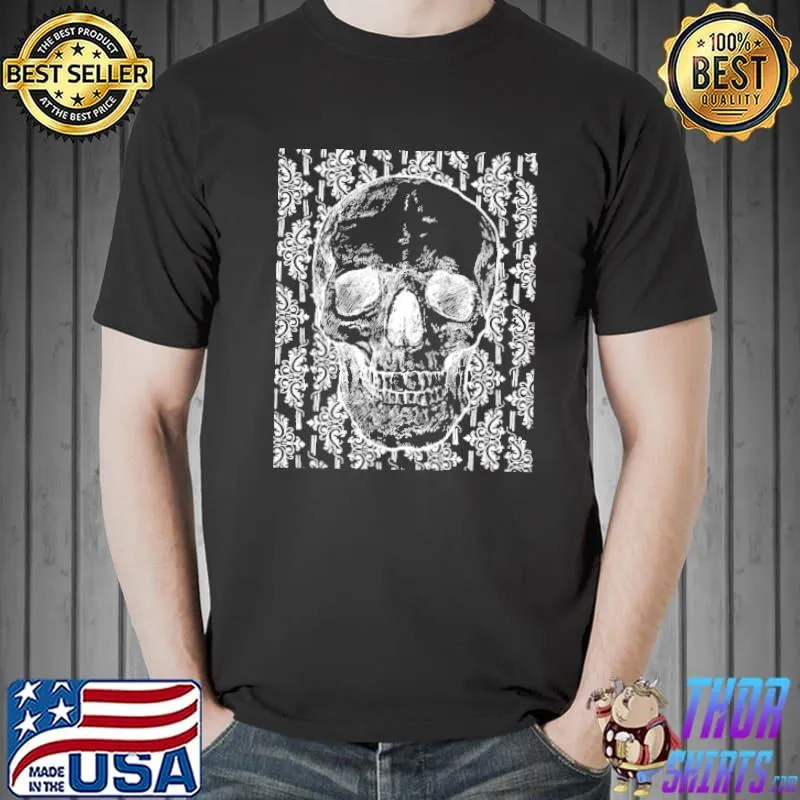 Vintage goth skull and wallpaper clasisc shirt