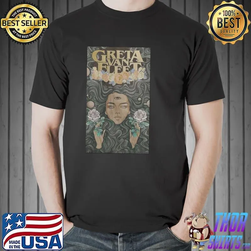 Vintage gvf tour 2022 greta van fleet gate art classic shirt