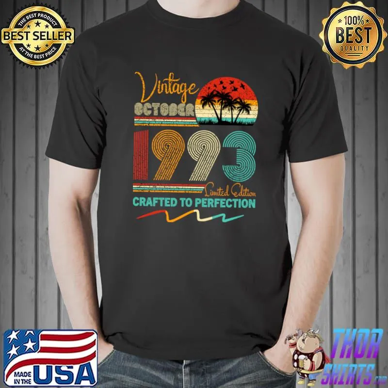 Vintage October 1993 Limited Edition Crafted To Perfection Beach Sunset T-Shirt