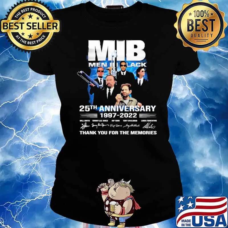 Will Smith MIB Men In Black 25th Anniversary Thank For Memories Signatures Shirt Ladies tee