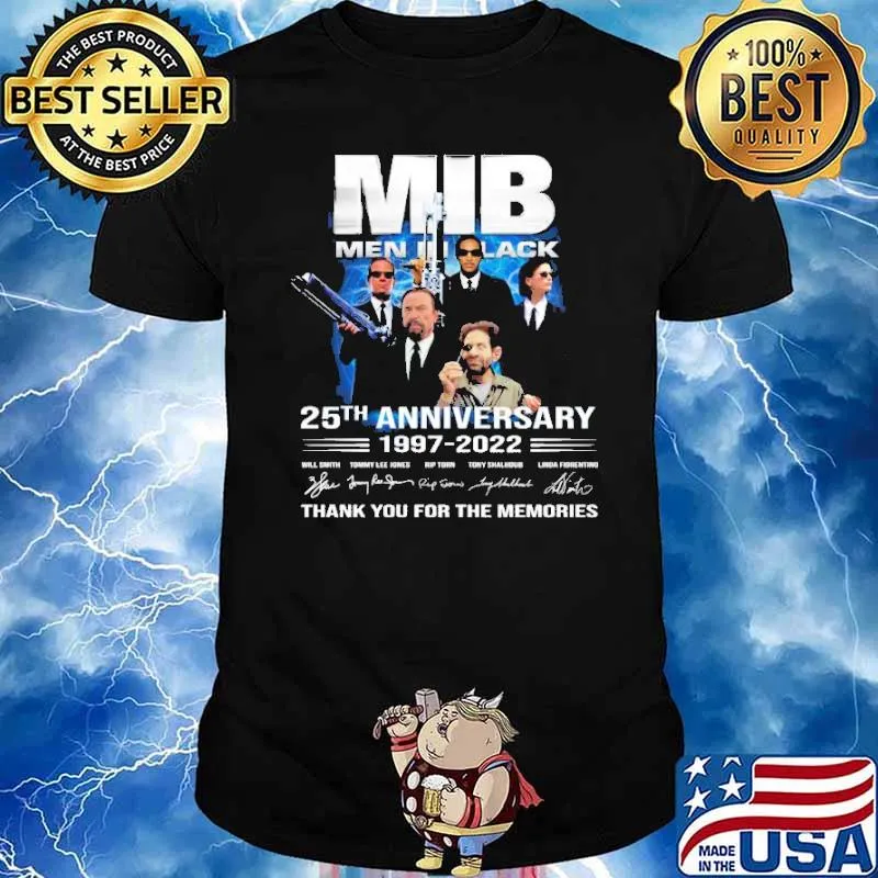 Will Smith MIB Men In Black 25th Anniversary Thank For Memories Signatures Shirt