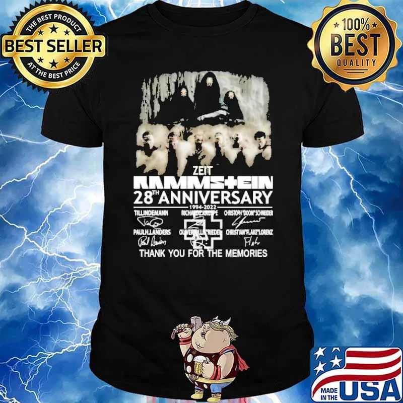 Zeit Rammstein thank for memories signatures shirt