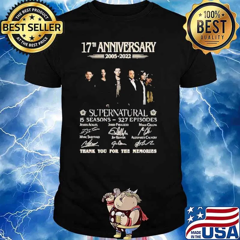 17th Anniversary 2005 2022 Supernatural Thank You For The Memories Shirt