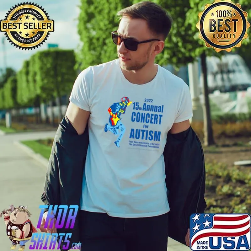 2022 15th Annual Concert for Autism Teaser Play Guitar Watercolor T-Shirt