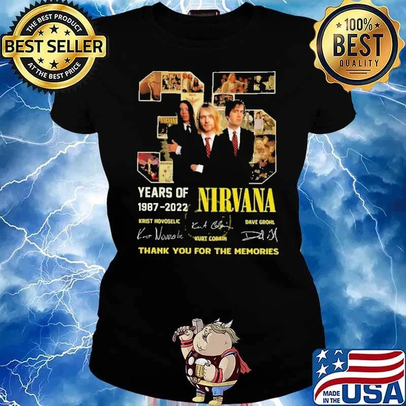35 Years Of 1987 2022 Nirvana Thank You For The Memories Shirt Ladies tee