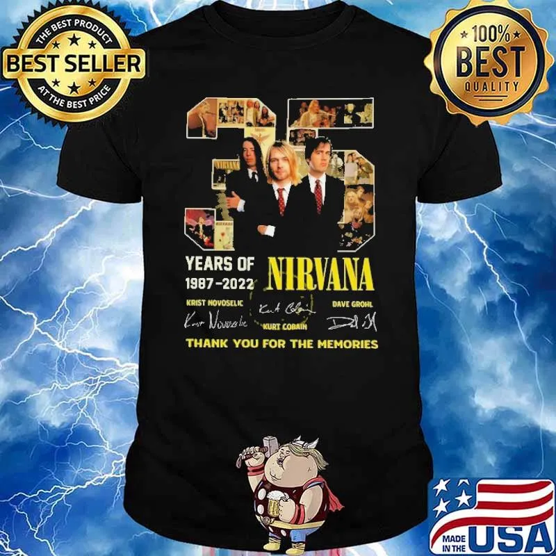 35 Years Of 1987 2022 Nirvana Thank You For The Memories Shirt