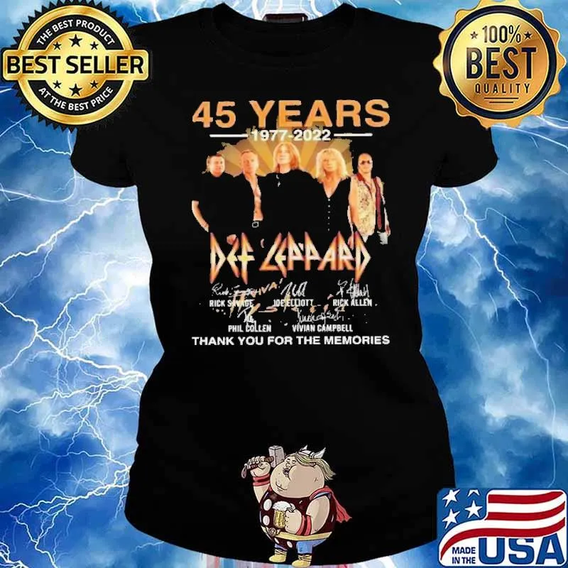 45 Years 1977 2022 Def Leppard Shirt Ladies tee