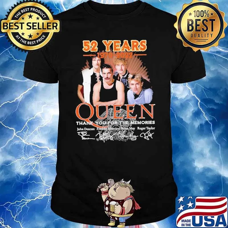 52 Years 1970 2022 Queen Thank You For THe Memories Shirt