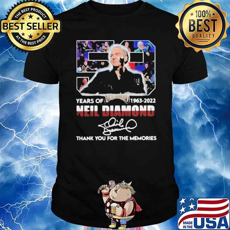 59 years of neil diamond thank for memories signature shirt