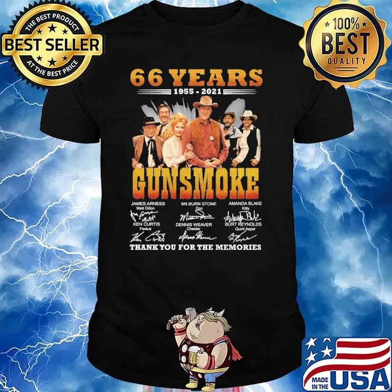 66 years gunsmoke thank for memories signatures shirt