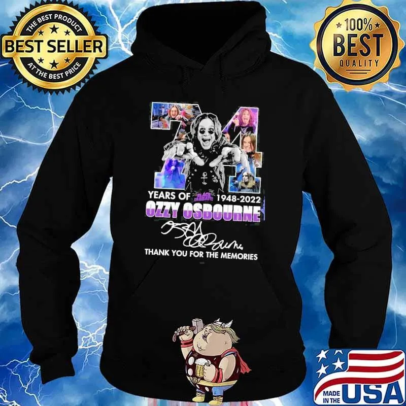 74 Years Of Ozzy Osbourne Thank You For The Memories Shirt Hoodie