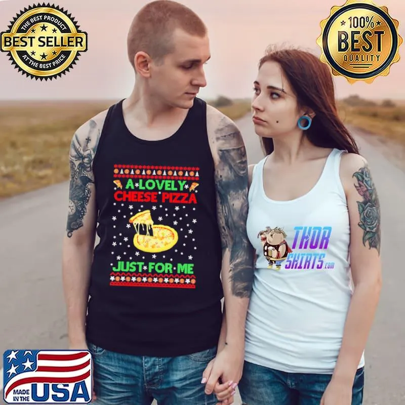 A lovely cheese pizza alone funny kevin xmas home alone ugly knitted pattern s Tank Top