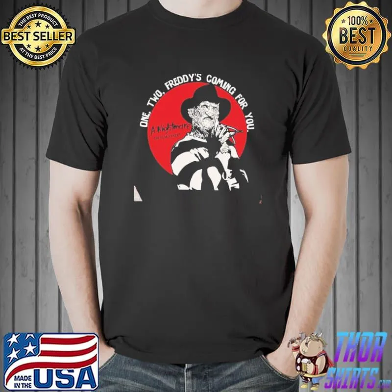 A nightmare on elm streetone two freddy's coming for you halloween trending shirt