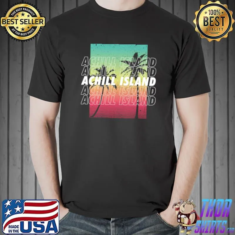 Achill Island beach fun palm tree vintage T-Shirt