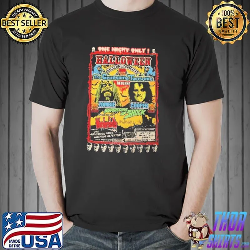 Alice cooper and rob zombiehootenanny 2010 tour halloween trending shirt