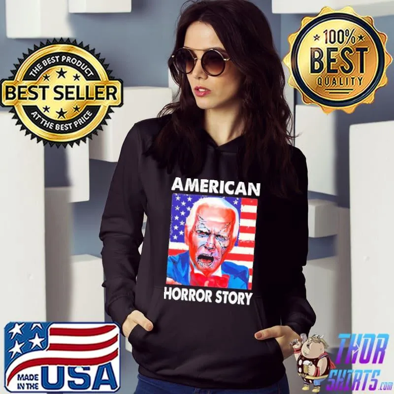 American horror story Joe Biden zombie usa flag halloween trending s Hoodie