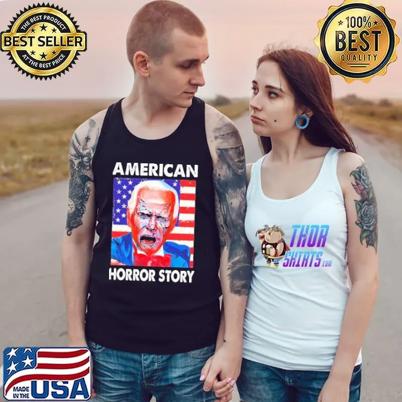 American horror story Joe Biden zombie usa flag halloween trending s Tank Top