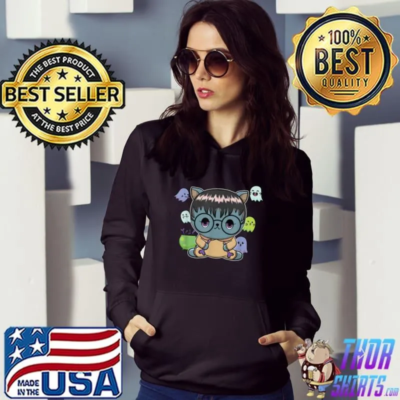 Anime Cat Monster And Ghost For Halloween T-Shirt Hoodie