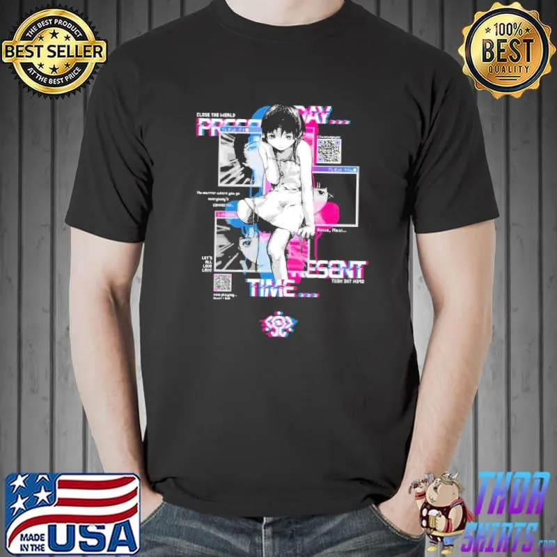 Anime girl qr lain windows shirt