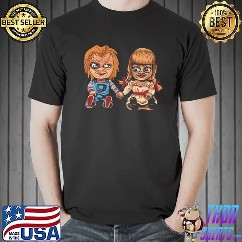 Anniversaire chucky n annabelle old birthday in love retro halloween trending shirt