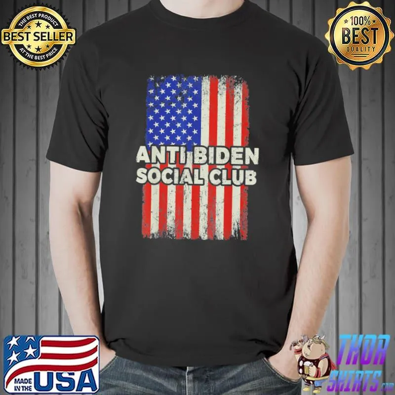 AntI Biden social club distressed American Trump 2024 shirt
