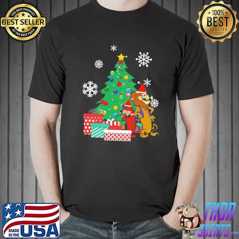 Around the christmas tree lippy the lion and hardy har har shirt