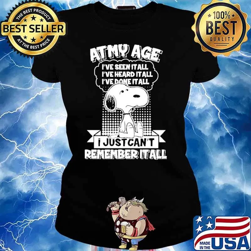 Atmy Age I Just Can't Remember It All Snoopy Shirt Ladies tee