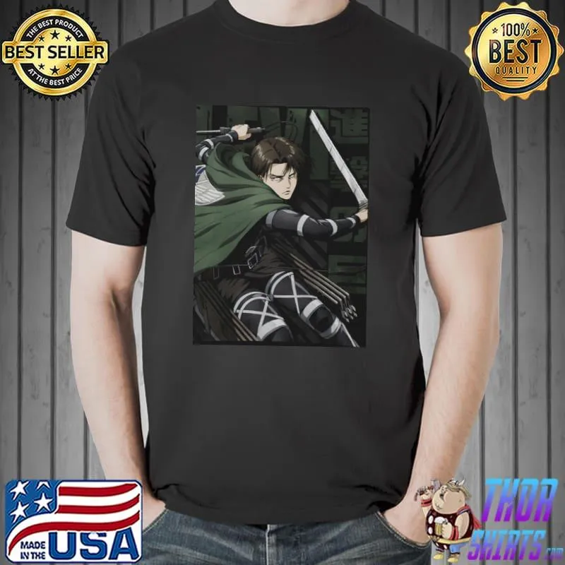 Attack on titan levI ackerman shingekI no kyojin japanese anime design shirt