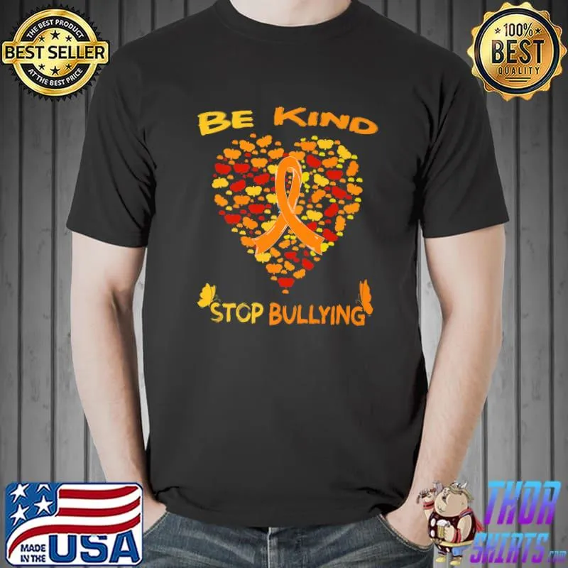 Be Kind Unity Day Stop Bullying Prevention October 2021 Heart Autumn T-Shirt