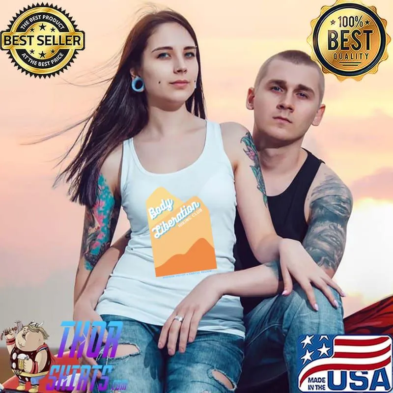 Blue And Orange Body Liberation Hiking Club Retro T-Shirt Tank Top