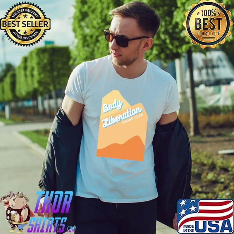 Blue And Orange Body Liberation Hiking Club Retro T-Shirt