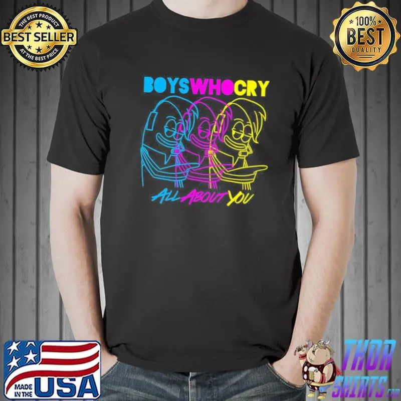 Boys who cry cyan magenta yellow spongebob squarepants shirt