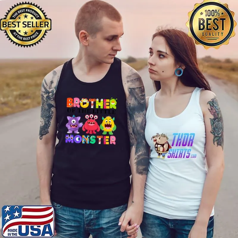 Brother Of The Little Monster Birthday Party Family Monster T-Shirt Tank Top