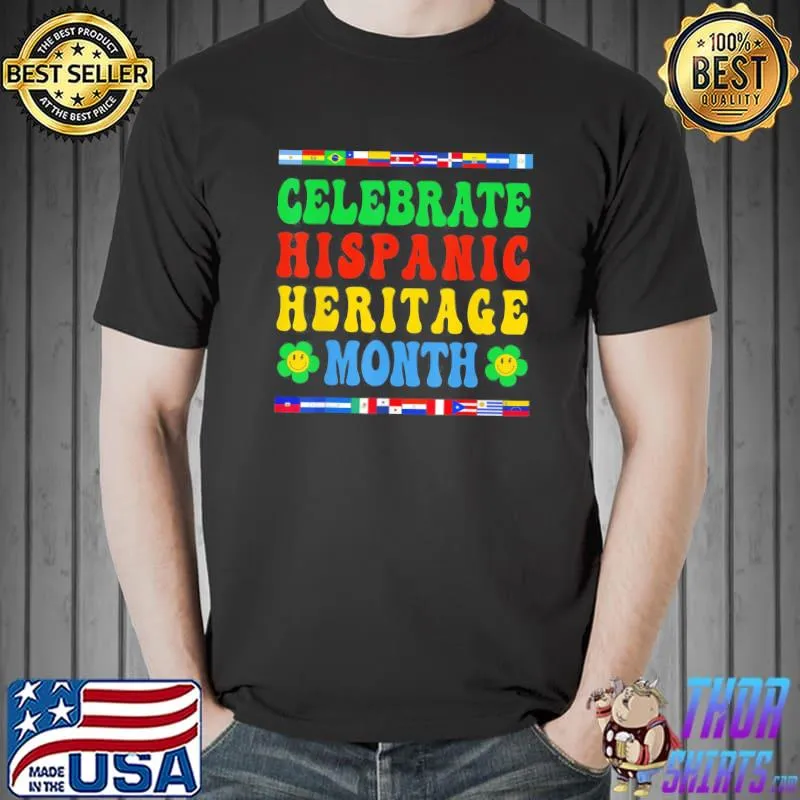 Celebrate hispanic heritage month latino hippie country flag shirt
