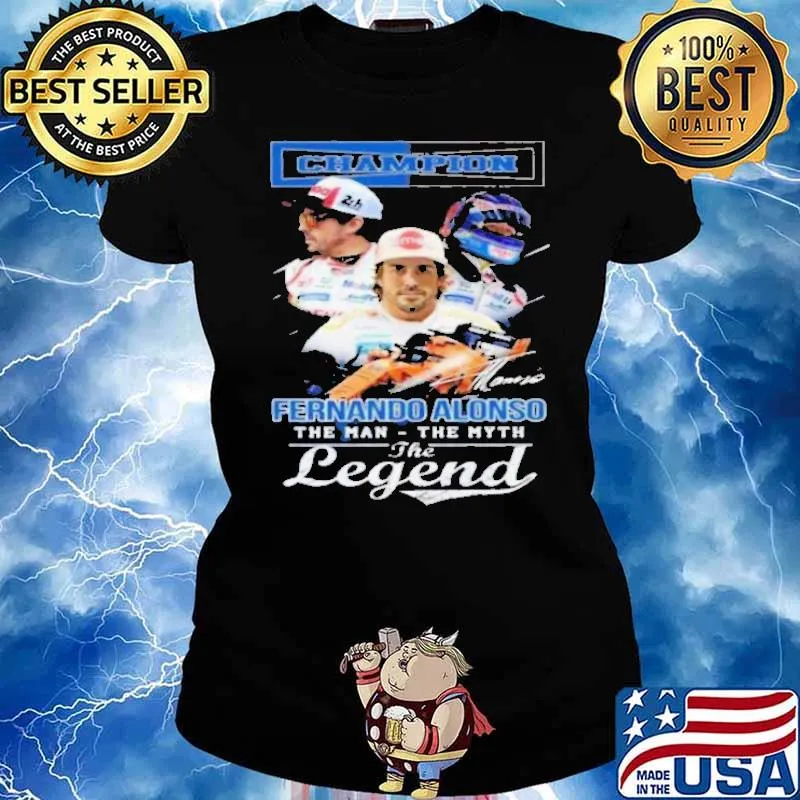 Champion fernando alonso the man the myth the legend signature s Ladies tee