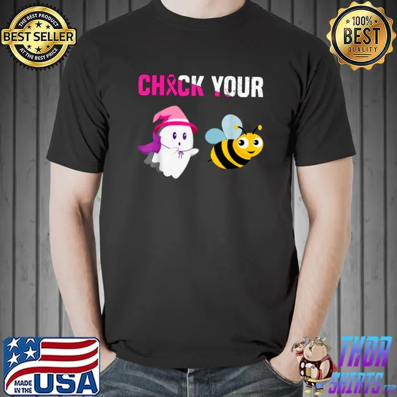 Check Your Boo Bees Breast Cancer Awareness Halloween T-Shirt