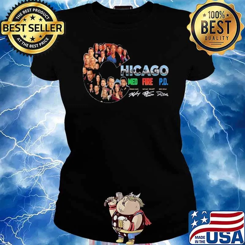 Chicago PD 2022 Med Fire Signatures Shirt Ladies tee