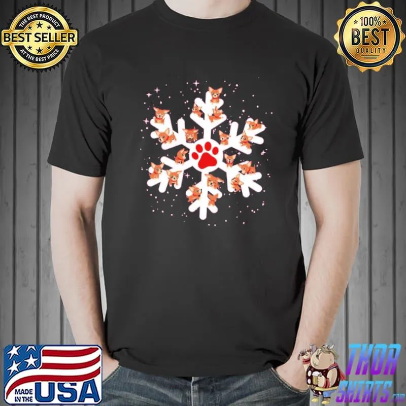 Chihuahua in christmas snowflake design shirt