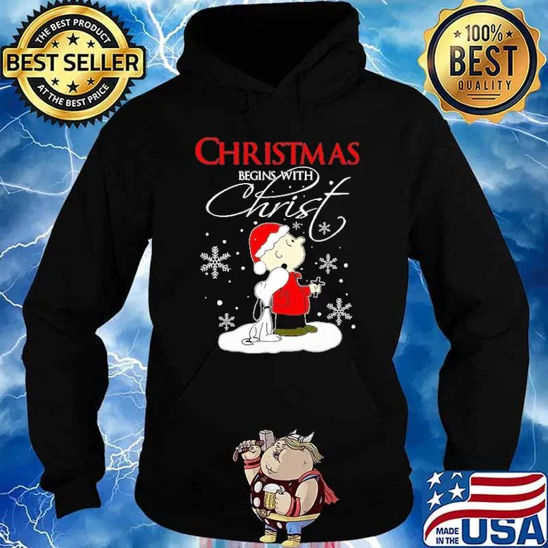 Christmas begins with christ charlie brown snoopy s Hoodie