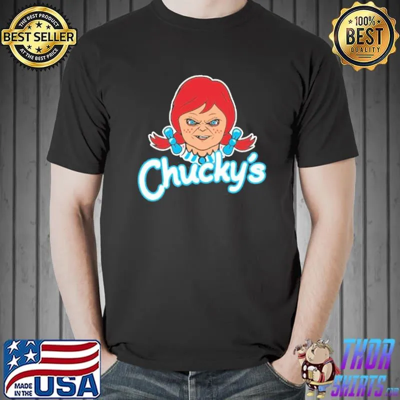Chuckys fast food horror logos mashup classic shirt