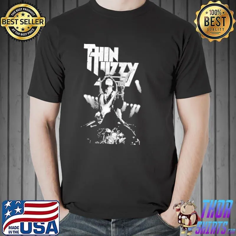 Cibolow goodl black and white art thin lizzy classic shirt
