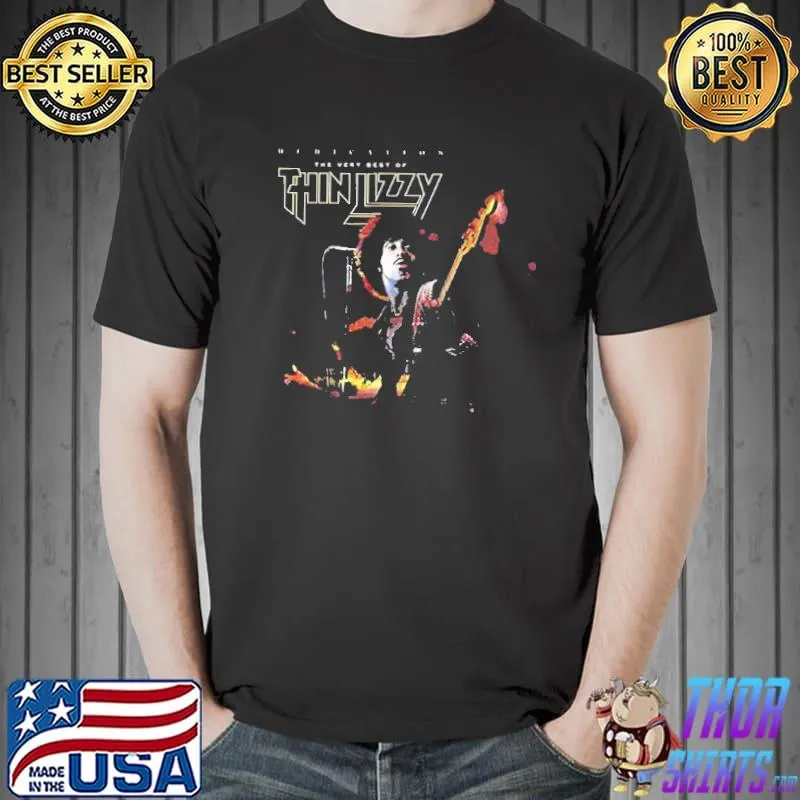 Cool moment on stage thin lizzy logo art shirt