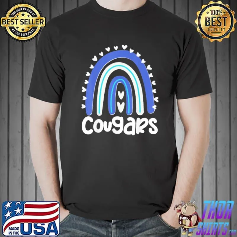 Cougars school mascot rainbow teacher lover shirt