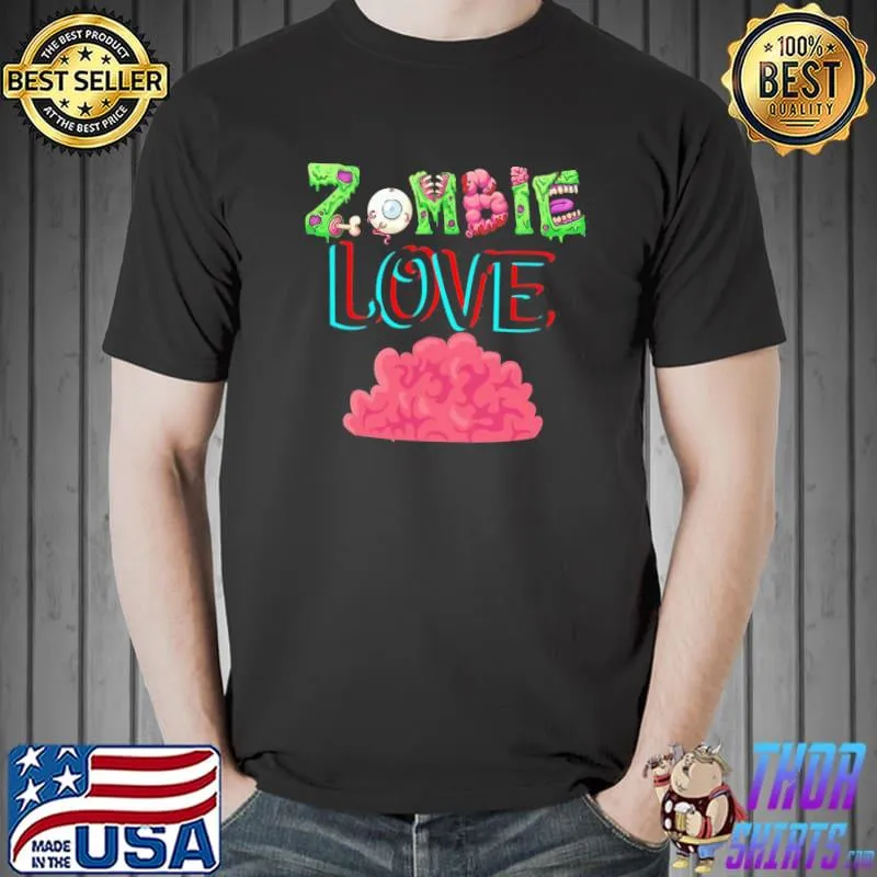 Creepy zombies love brains halloween classic shirt